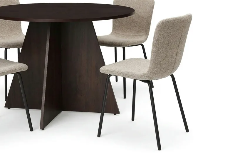 Vera Matgrupp runt 110 cm Rökt Ek med 4 Katy Matstolar - Rökt ek - Möbler - Matplats - Matgrupp & matbord med stolar