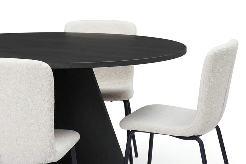 Vera Matgrupp runt 110 cm Svart med 4 Katy Matstolar - Svart - Möbler - Matplats - Matgrupp & matbord med stolar