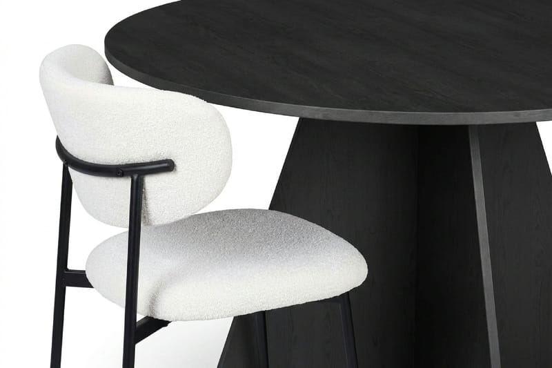 Vera Matgrupp runt 110 cm Svart med 4 Lucy Matstolar - Svart - Möbler - Matplats - Matgrupp & matbord med stolar