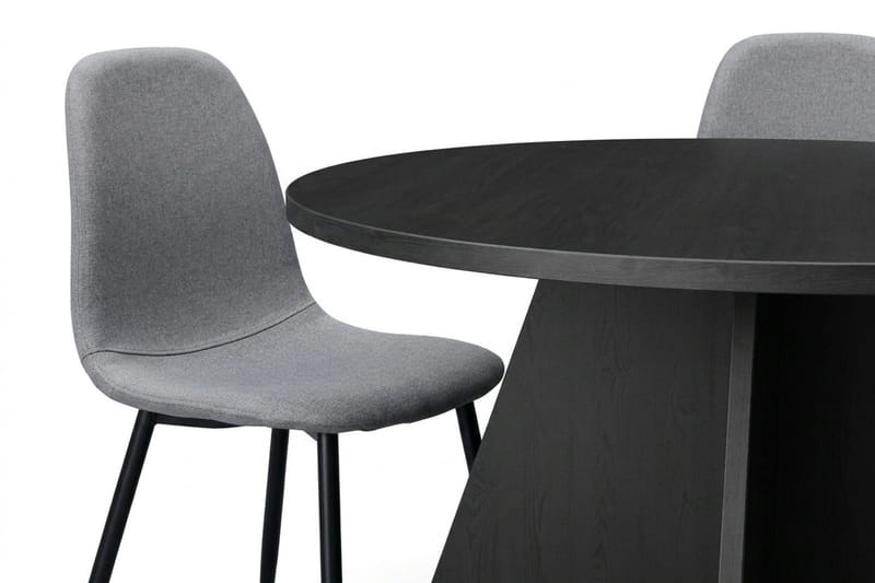 Vera Matgrupp runt 110 cm Svart med 4 Nibe Matstolar - Svart - Möbler - Matplats - Matgrupp & matbord med stolar