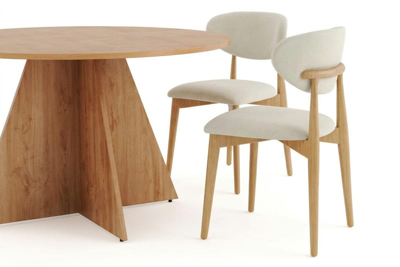Vera Matgrupp runt 130 cm Ek med 6 Molly Matstolar - Ek - Möbler - Matplats - Matgrupp & matbord med stolar