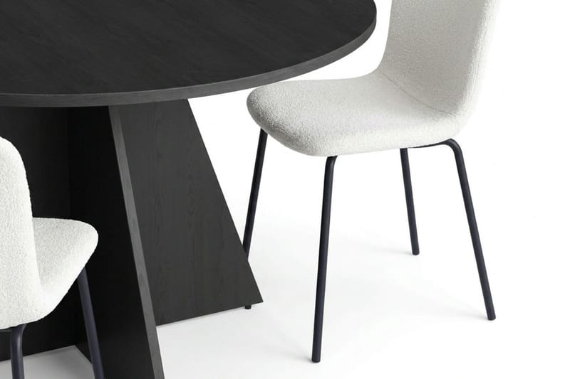 Vera Matgrupp runt 130 cm Svart med 6 Katy Matstolar - Svart - Möbler - Matplats - Matgrupp & matbord med stolar