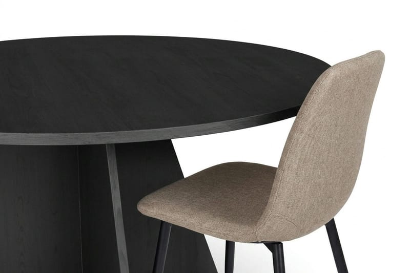 Vera Matgrupp runt 130 cm Svart med 6 Nibe Matstolar - Svart - Möbler - Matplats - Matgrupp & matbord med stolar