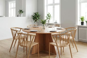 Vera Matgrupp runt 150 cm Ek med 6 Winston Matstolar - Ek - Möbler - Matplats - Matgrupp & matbord med stolar