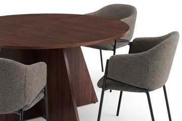 Vera Matgrupp runt 150 cm med 6 Filip Matstolar - Valnöt - Möbler - Matplats - Matgrupp & matbord med stolar