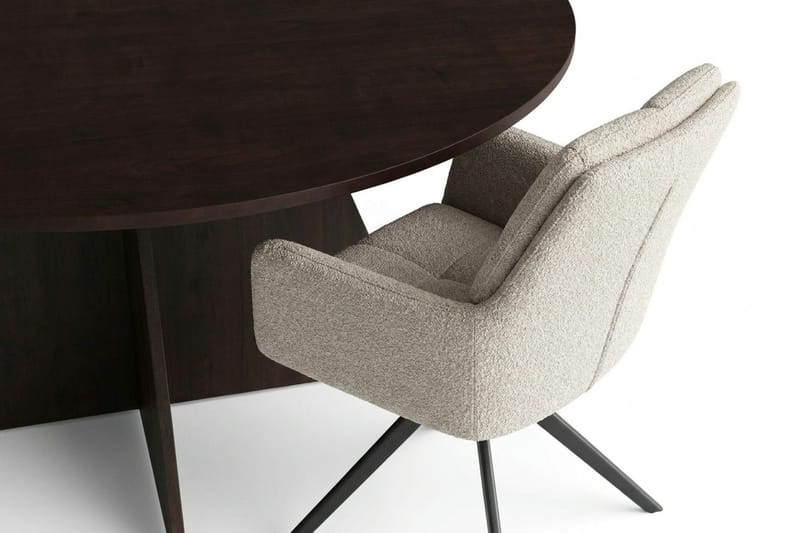 Vera Matgrupp runt 150 cm Rökt Ek med 6 Torsby Matstolar - Rökt ek - Möbler - Matplats - Matgrupp & matbord med stolar
