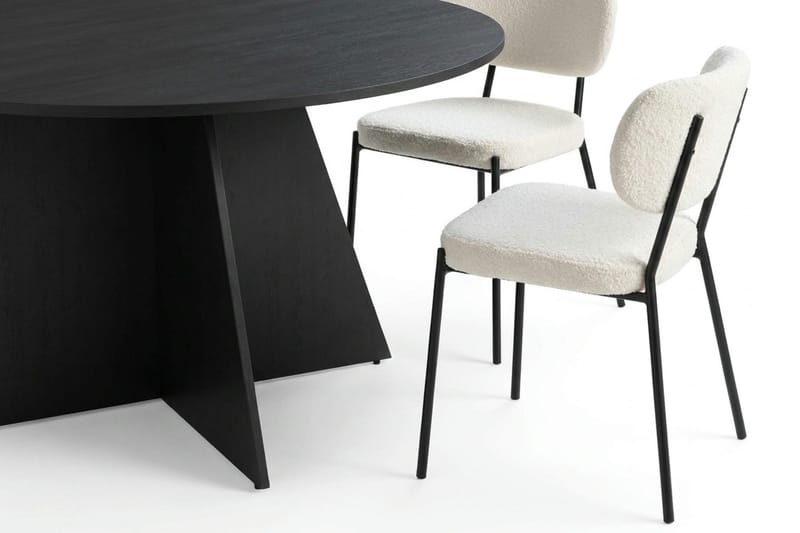 Vera Matgrupp runt 150 cm Svart med 6 Gemmiano Matstolar - Svart - Möbler - Matplats - Matgrupp & matbord med stolar