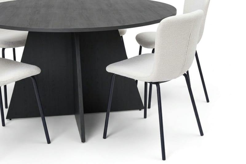 Vera Matgrupp runt 150 cm Svart med 6 Katy Matstolar - Svart - Möbler - Matplats - Matgrupp & matbord med stolar
