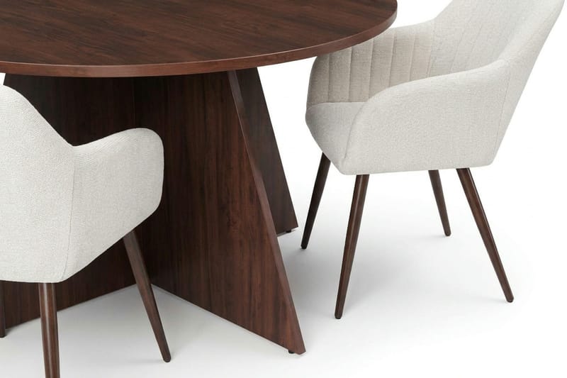 Vera Matgrupp runt 150 cm Valnöt med 6 Filippa Matstolar - Valnöt - Möbler - Matplats - Matgrupp & matbord med stolar