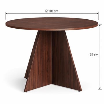 Vera Rund Matgrupp 110 cm – Matbord med 4 Katy Matstolar med Trä- och Valnötsutseende - Brun - Möbler - Matplats - Matgrupp & matbord med stolar