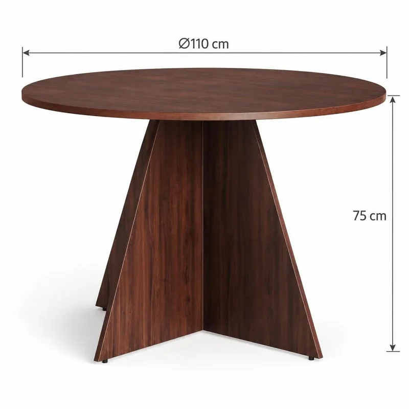 Vera Runt Matbord 110 cm med Trä- och Valnötsutseende - Valnöt - Möbler - Matplats - Matbord & köksbord