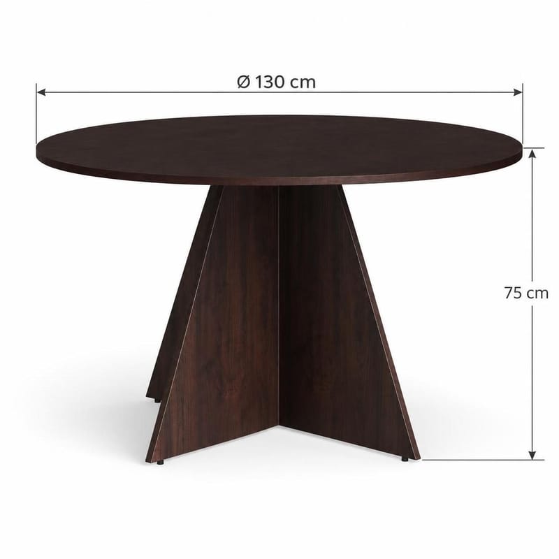 Vera Runt Matbord 130 cm med Trä- och Rökt Ek-utseende - Rökt ek - Möbler - Matplats - Matbord & köksbord