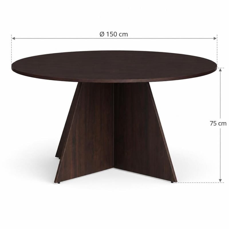 Vera Runt Matbord 150 cm med Trä- och Rökt Ek-utseende - Rökt ek - Möbler - Matplats - Matbord & köksbord