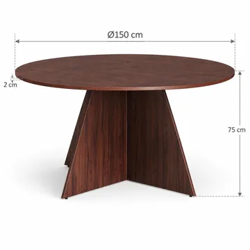 Vera Runt Matbord 150 cm med Trä- och Valnötsutseende - Valnöt - Möbler - Matplats - Matbord & köksbord