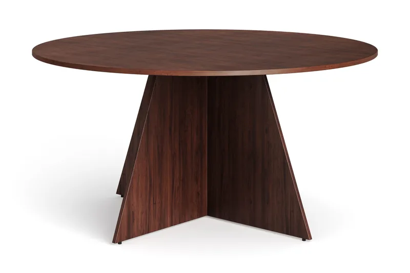Vera Runt Matbord 150 cm med Trä- och Valnötsutseende, Valnöt
