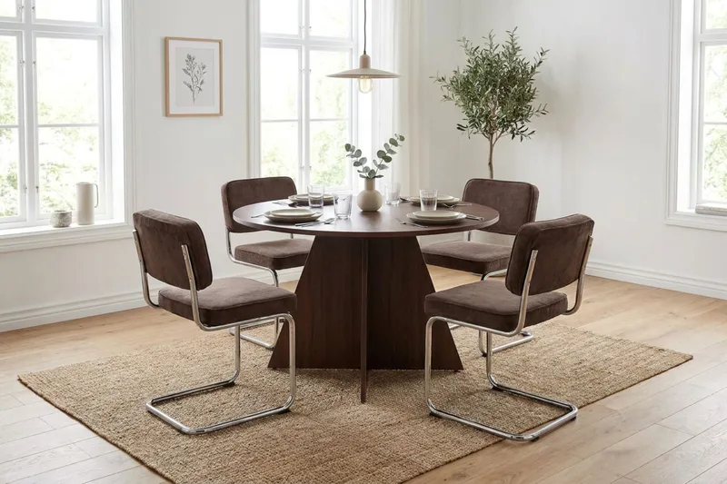 Vera Runt Matbord ø110 cm Fanér - Valnöt - Möbler - Matplats - Matbord & köksbord