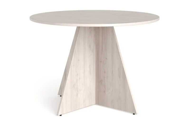 Vera Runt Matbord ø110 cm Fanér, Vitlaserad ek