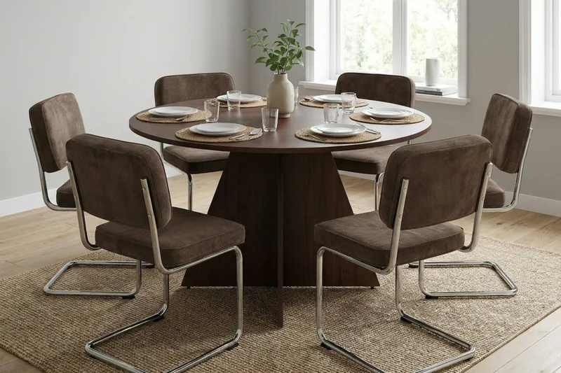 Vera Runt Matbord ø130 cm Fanér - Valnöt - Möbler - Matplats - Matbord & köksbord