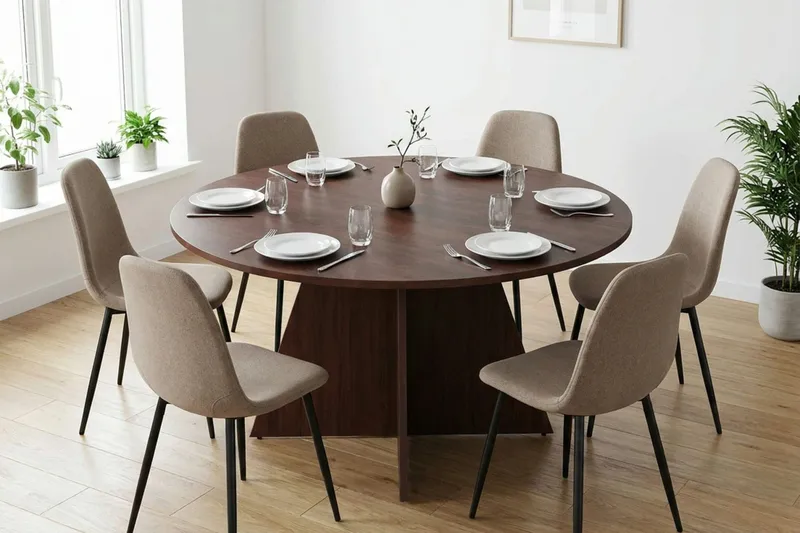 Vera Runt Matbord ø150 cm Fanér - Valnöt - Möbler - Matplats - Matbord & köksbord