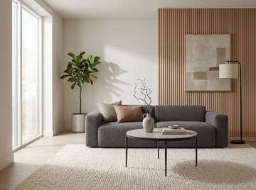 Verlen Runt soffbord 70 cm i metall med marmorskiva - vitgrå marmor svart - Möbler - Matplats - Matbord & köksbord