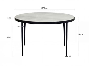 Verlen Runt soffbord 70 cm i metall med marmorskiva - vitgrå marmor svart - Möbler - Matplats - Matbord & köksbord