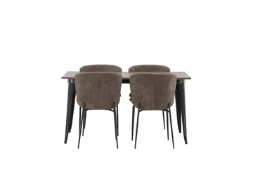 VESTERBY Matgrupp  140 cm Rektangulär Beige med 4 KARAM Stolar - Möbler - Matplats - Matgrupp & matbord med stolar