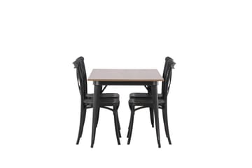VESTERBY Matgrupp  140 cm Rektangulär Svart med 4 CROSETTA Stolar - Möbler - Matplats - Matgrupp & matbord med stolar