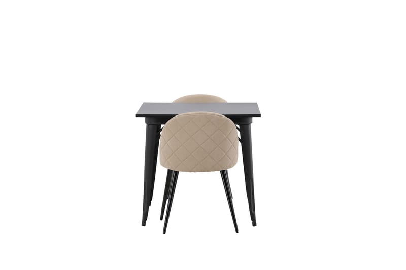 VESTERBY Matgrupp  80 cm Rektangulär Beige med 2 ABLANQUE Stolar - Möbler - Matplats - Matgrupp & matbord med stolar