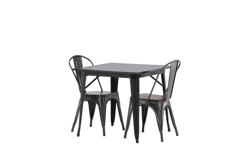 VESTERBY Matgrupp  80 cm Rektangulär Mörkgrå med 2 SILVAD Stolar - Möbler - Matplats - Matgrupp & matbord med stolar