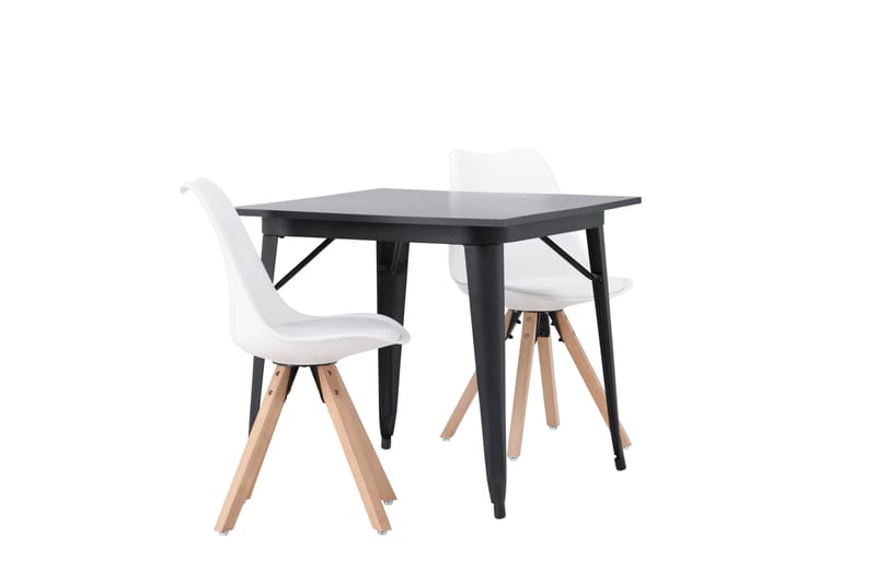 VESTERBY Matgrupp  80 cm Rektangulär Svart med 2 Zeno Stolar - Möbler - Matplats - Matgrupp & matbord med stolar