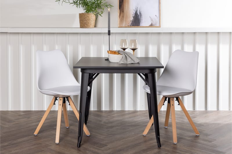 VESTERBY Matgrupp  80 cm Rektangulär Svart med 2 Zeno Stolar - Möbler - Matplats - Matgrupp & matbord med stolar