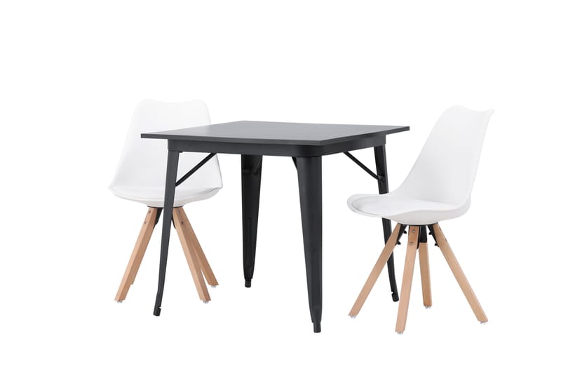 VESTERBY Matgrupp  80 cm Rektangulär Svart med 2 Zeno Stolar - Möbler - Matplats - Matgrupp & matbord med stolar
