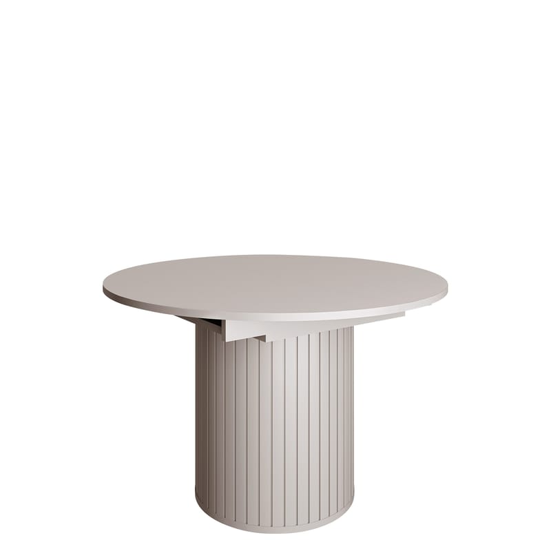 Veyricor Förlängningsbart Runt Matbord 120-160 cm i Målad MDF, Beige