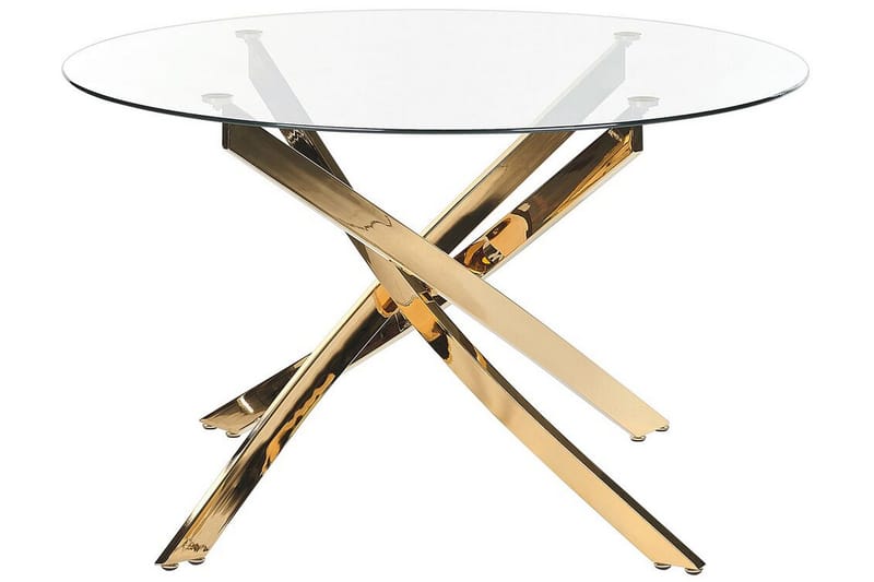 Vincenzo Matbord 120 cm Rund - Transparent/Guld - Möbler - Matplats - Matbord & köksbord