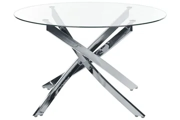 Vincenzo Matbord 120 cm Rund - transparent/Silver - Möbler - Matplats - Matbord & köksbord