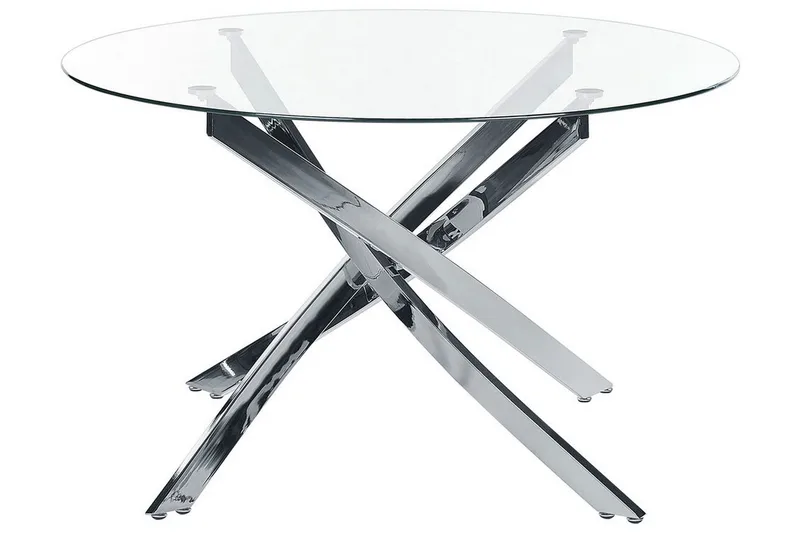 Vincenzo Matbord 120 cm Rund - transparent/Silver - Möbler - Matplats - Matbord & köksbord