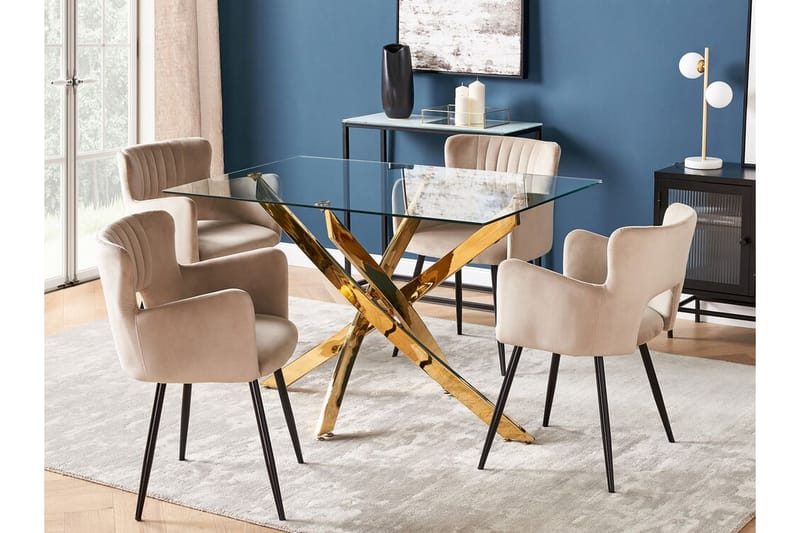 VINCENZO Matbord 70x120 cm Transparent/Guld - Möbler - Matplats - Matbord & köksbord