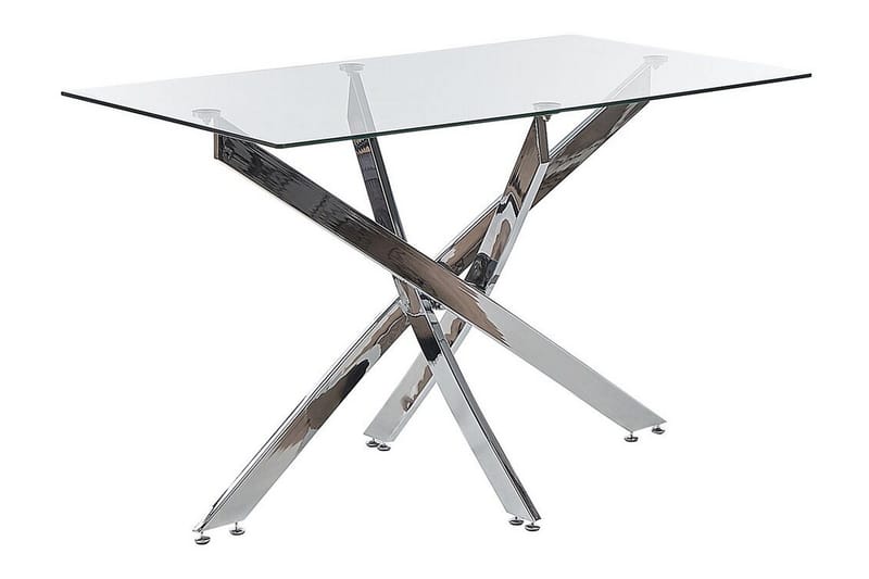 Vincenzo Rektangulärt Matbord 120 cm med Glasskiva, Transparent