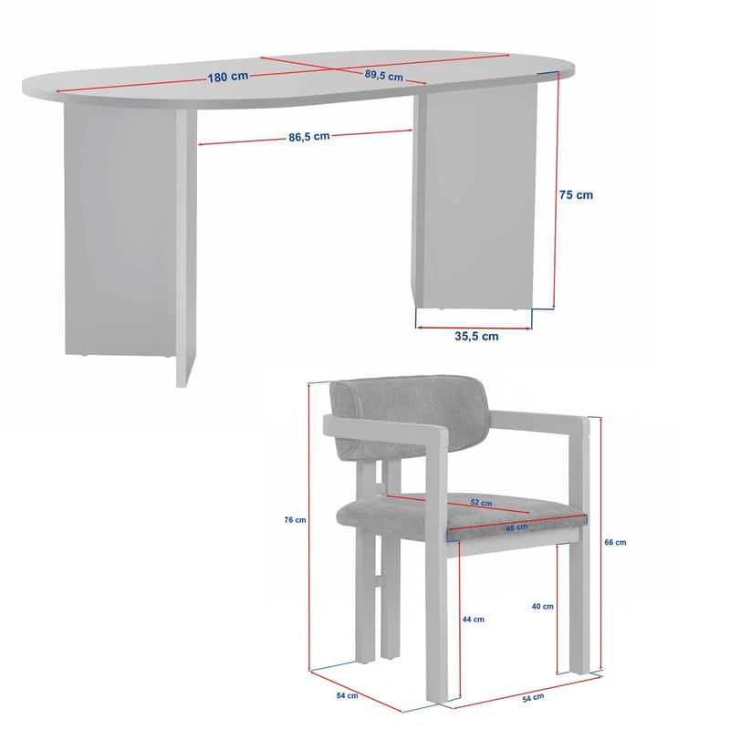 Vintar Matgrupp 180 cm med 4 stolar - Möbler - Matplats - Matgrupp & matbord med stolar
