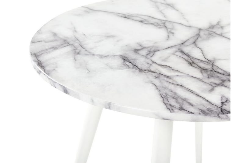 Wellon Litet Runt Matbord 80 cm med Marmor- och Metallutseende - Vit|Guld - Möbler - Matplats - Matbord & köksbord