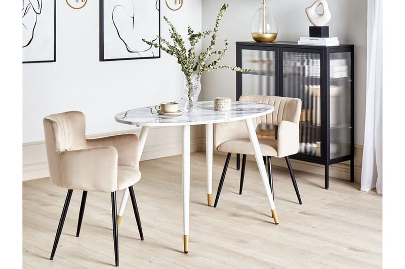 Wellon Matbord 70x120 cm - Vit/Guld - Möbler - Matplats - Matbord & köksbord