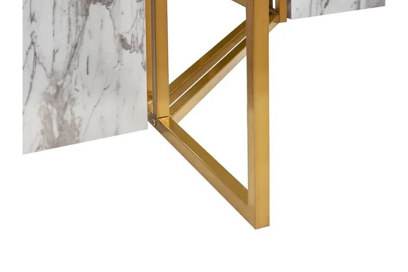 Wikwa Matbord 100x200 cm - Vit/Svart/Guld - Möbler - Matplats - Matbord & köksbord