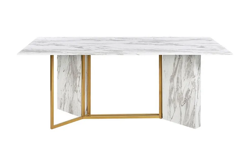 Wikwa Matbord 100x200 cm - Vit/Svart/Guld - Möbler - Matplats - Matbord & köksbord