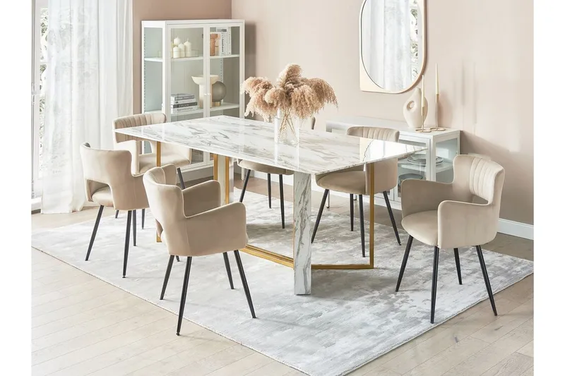 Wikwa Matbord 100x200 cm - Vit/Svart/Guld - Möbler - Matplats - Matbord & köksbord