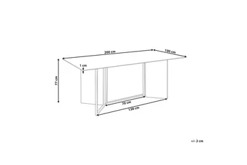 Wikwa Matbord 100x200 cm - Vit/Svart/Guld - Möbler - Matplats - Matbord & köksbord