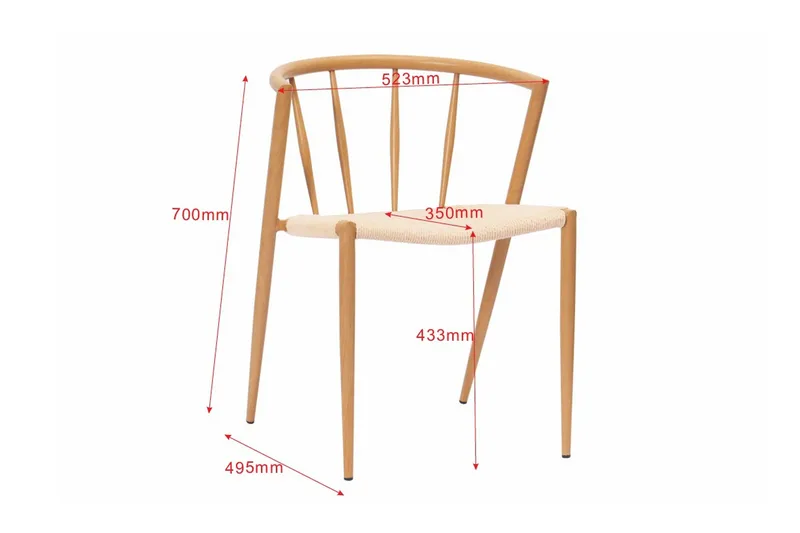 Winston Matstol & Köksstol med Rottingutseende och Metallben i Ekutseende - Beige - Möbler - Matplats - Matstol & köksstol