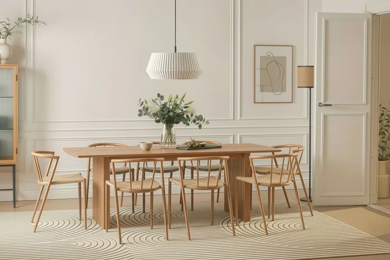 Winston Matstol & Köksstol med Rottingutseende och Metallben i Ekutseende - Beige - Möbler - Matplats - Matstol & köksstol