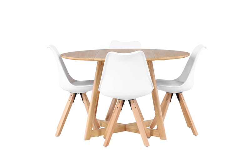 Yakidon Matgrupp  120 cm Rund med 4 Zeno stolar, Brun