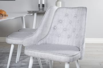 Ypas Matgrupp 180 cm inkl 6 Valera Stolar - Vit/Grå - Möbler - Matplats - Matgrupp & matbord med stolar