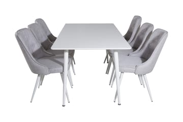 Ypas Matgrupp 180 cm inkl 6 Valera Stolar - Vit/Grå - Möbler - Matplats - Matgrupp & matbord med stolar